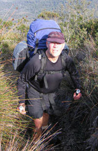 Tony approaching Mt Graham summit