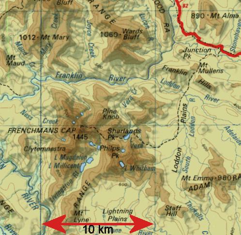 Frenchmans Cap Track from Lyell Highway